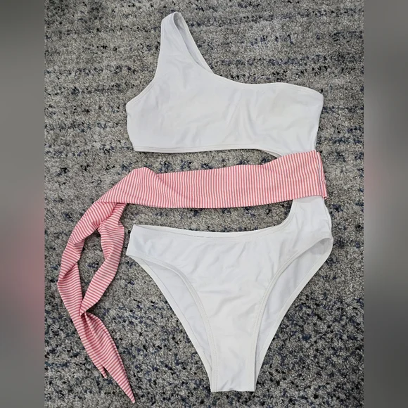 Shein White One-Shoulder Bikini - Picture 1 of 2